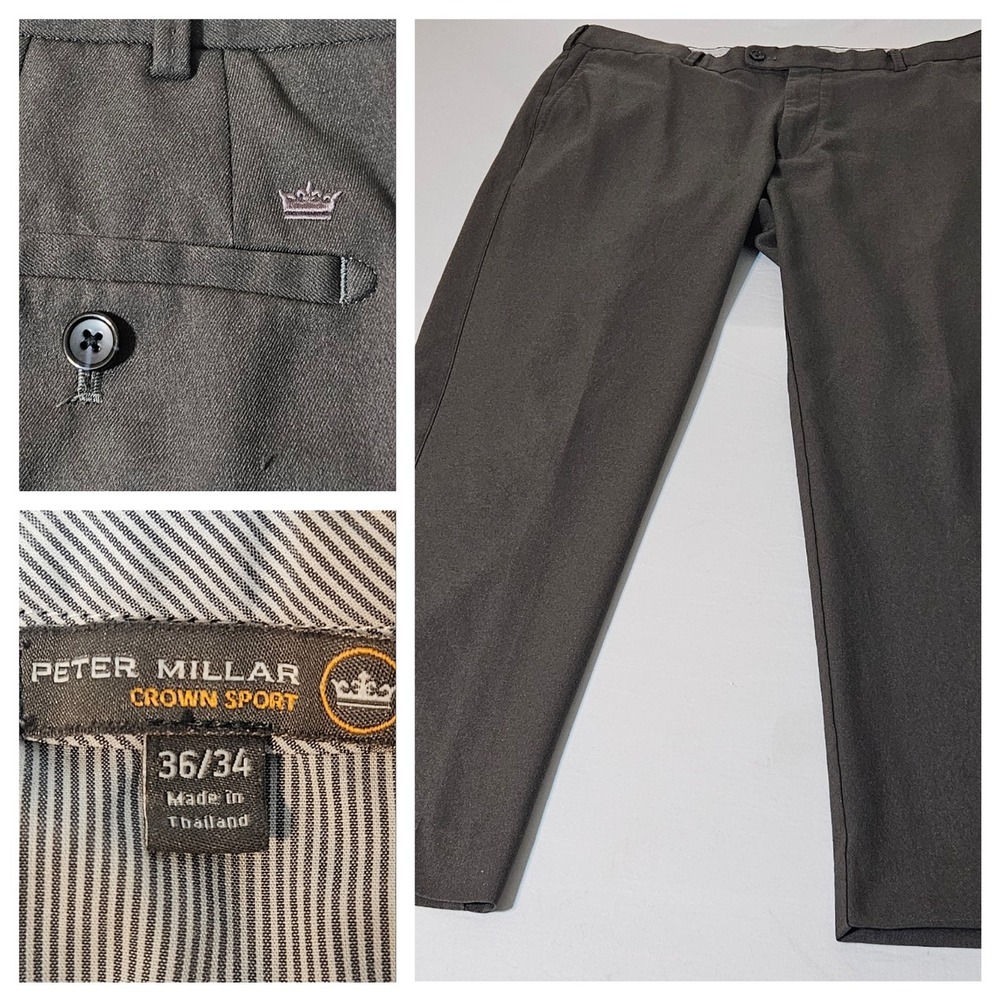 Peter Millar Men's Crown Sport Pants‎ Sage Gray size 36x30